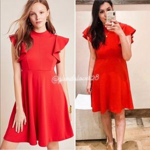 New Anthropologie Maeve Deena Mini Dress RED Large